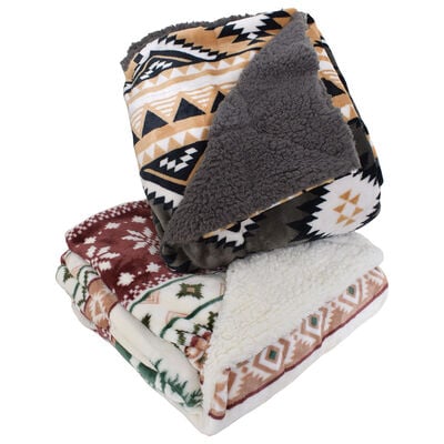 Canyon Creek Aztec Sherpa Lined Blanket