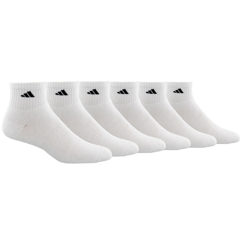 adidas Men's Athletic Cushioned 6-Pack Quarter Socks image number 7