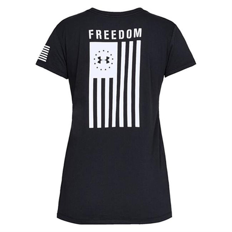 Women's Freedom Flag Tee, Black/White, large image number 0