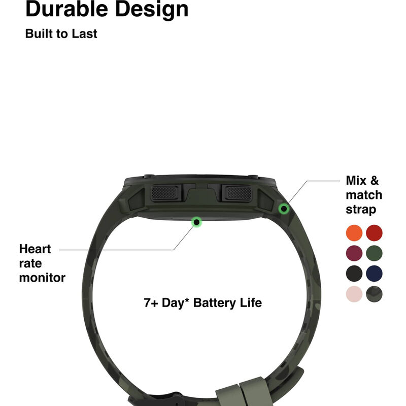 Itouch Explorer Smartwatch: Green Case with Green Camo Silicone Strap image number 2