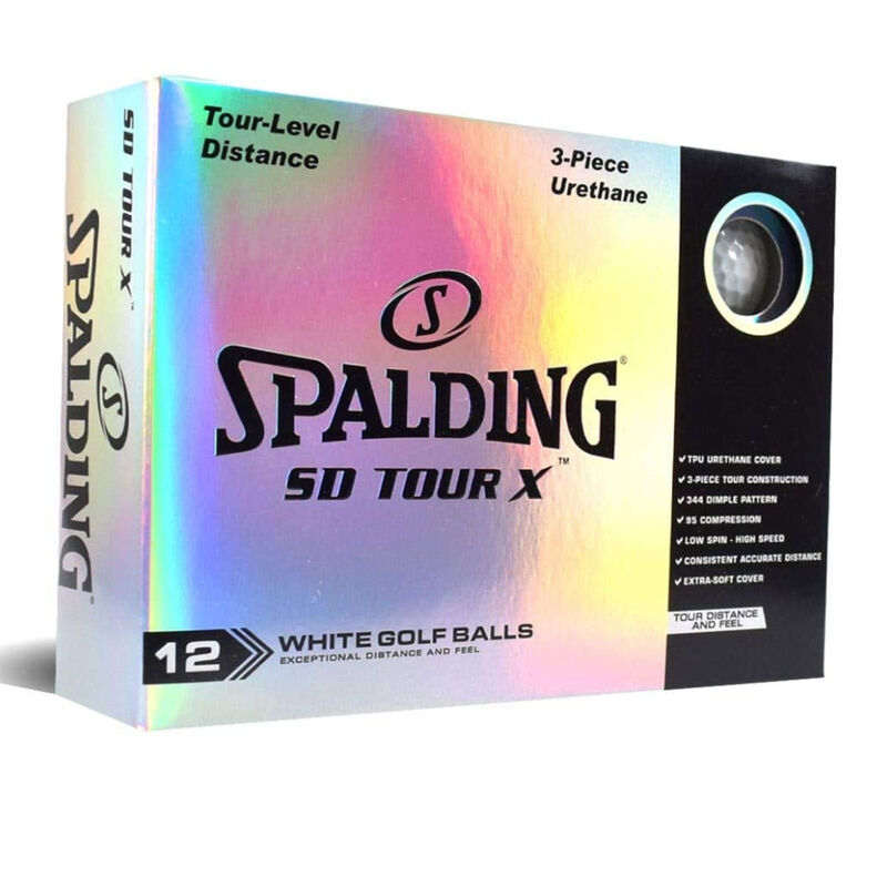 Spalding SD Tour X White Golf Balls 12 Pack image number 0