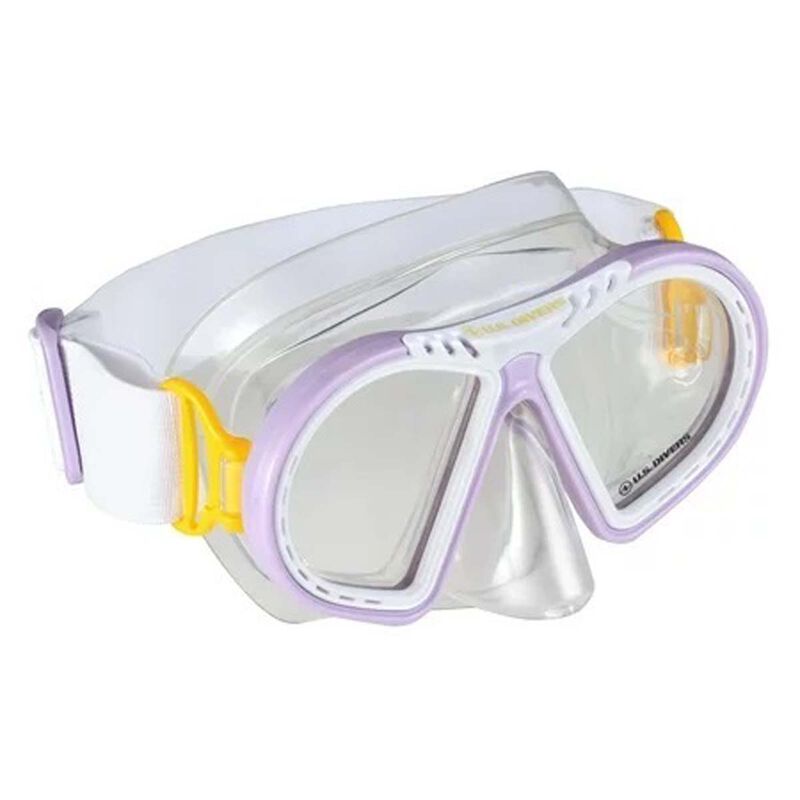 Us Divers Junior Toucan Jr. 6+ Snorkel Mask Purple & White Clear Lens image number 0