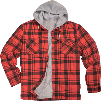 Flint Workwear Men's Flannel Sherpa Lined Shirt Jacket