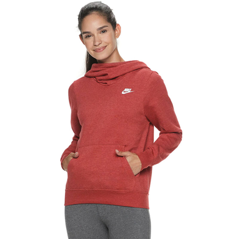 Nike Women's Funnel Neck Fleece Lined Varsity Pullover Hoodie image number 0