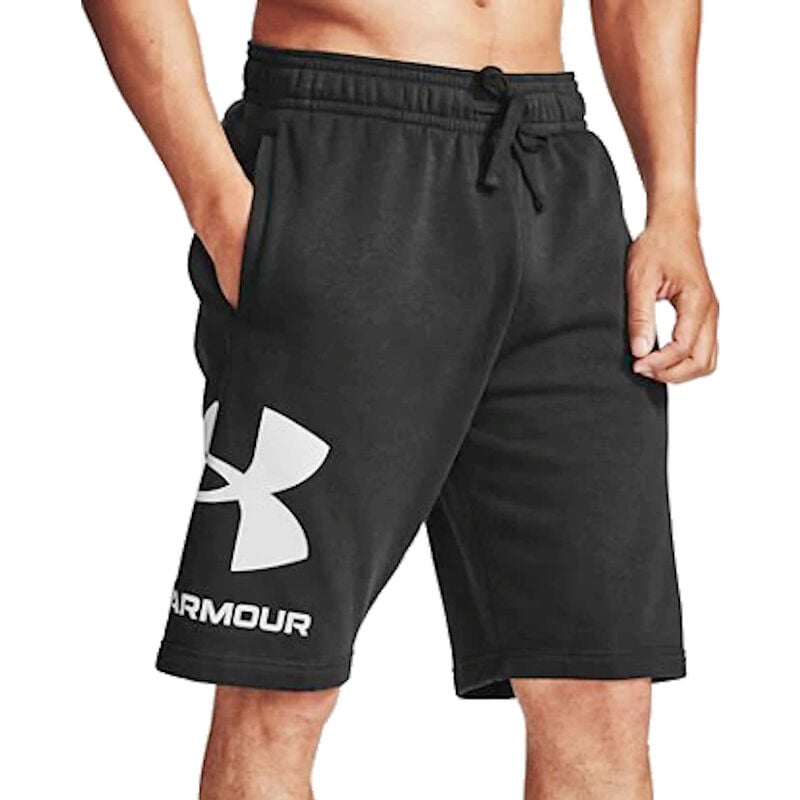 Men's UA Rival Fleece Big Logo Shorts, Black, large image number 0