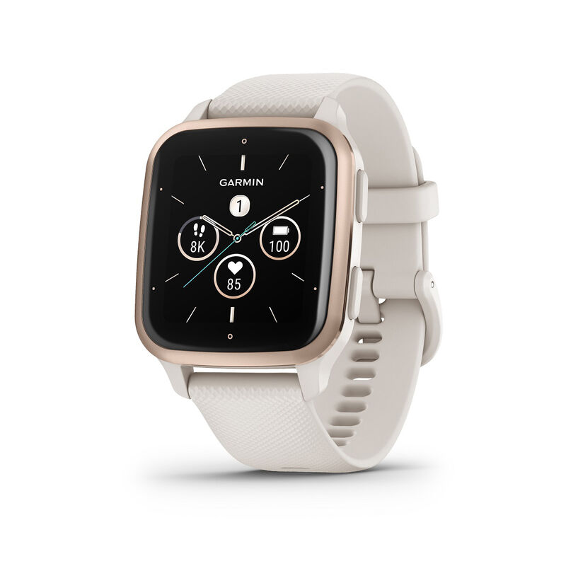 Garmin Venu® Sq 2 - Music Edition, Peach Gold Aluminum Bezel with Ivory Case and Silicone Band image number 0