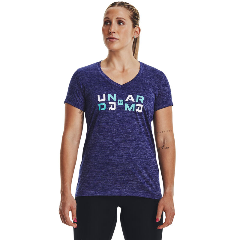 Under Armour Women's Tech Twist Graphic Short Sleeve V-Neck Tee image number 1