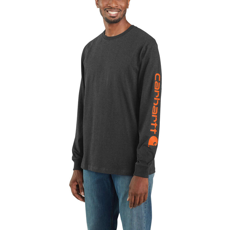 Carhartt Loose Fit Heavyweight Long-Sleeve Logo Sleeve Graphic T-Shirt image number 0