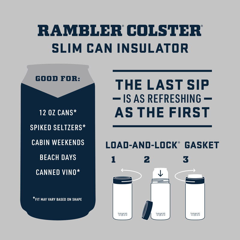 Review YETI Rambler 12 oz Colster Slim Can Koozie Insulator for Hard  Seltzer Can 