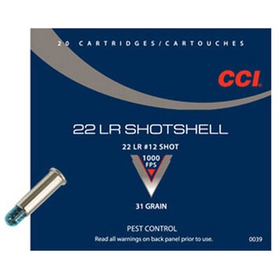 CCI 22LR Shotshell 12 Shot 31 Grain Ammunition