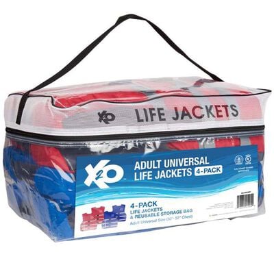 X2o Adult Universal Life Vest 4-Pack