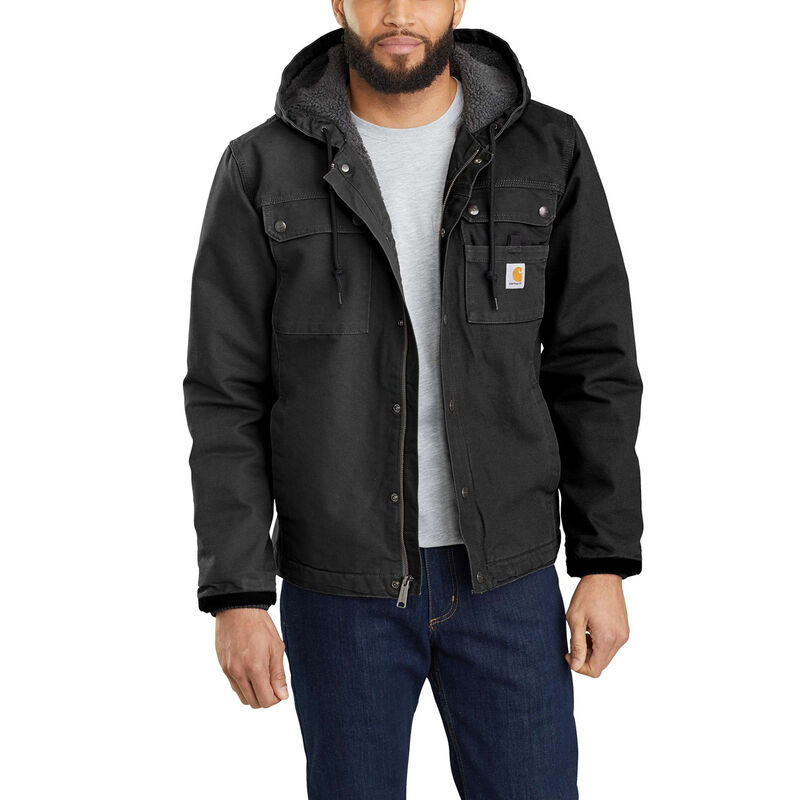Carhartt Men's Relaxed Fit Washed Duck Sherpa-Lined Utility Jacket image number 0