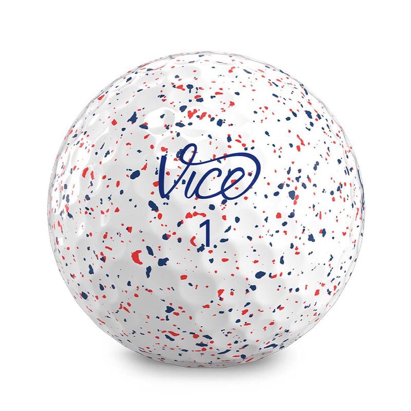 Vice Golf Vice Pro Blue/Red Drip 12 Pack Golf Balls image number 1
