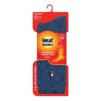Heat Holders Dunnock Twist Crew Navy Socks