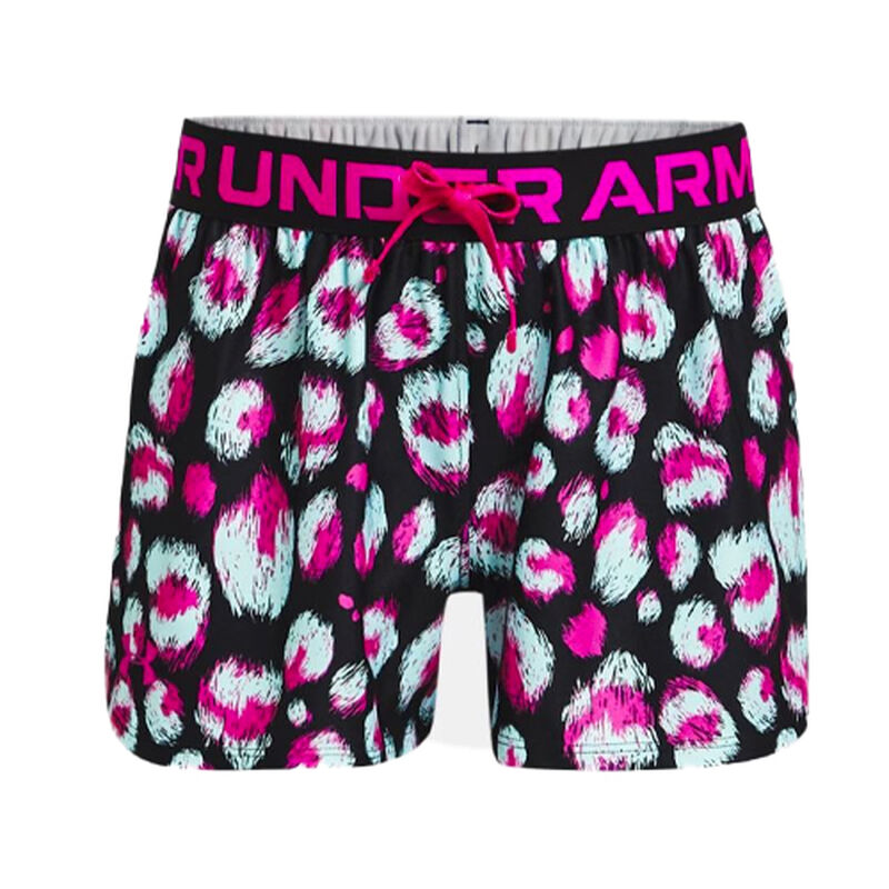 Girls' Print Play Up Shorts, Black/Pink, large image number 0