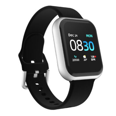 Itouch Air 3 Smartwatch: Silver and Black Strap 44 MM