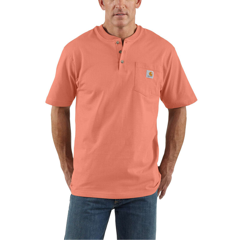 Carhartt Men's Loose Fit Heavyweight Short-Sleeve Pocket Henley T-Shirt image number 0