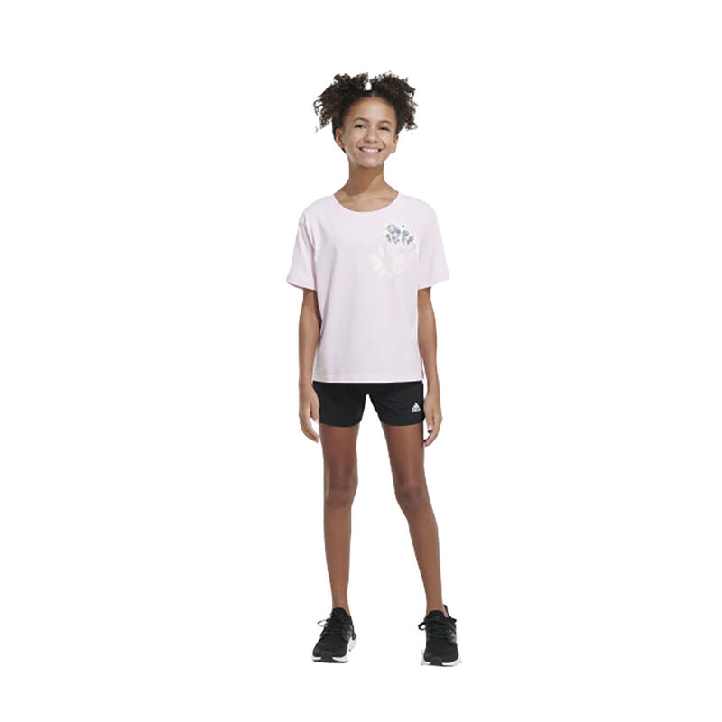 adidas Girls' Shorts Sleeve Pocket Tee image number 2