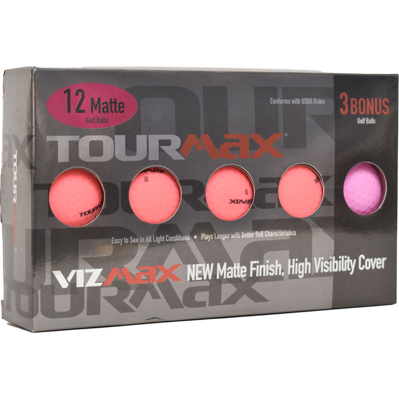 TourMax Lady Vizmax Matte Pink 12 Pack Golf Balls With Bonus Sleeve image number 2