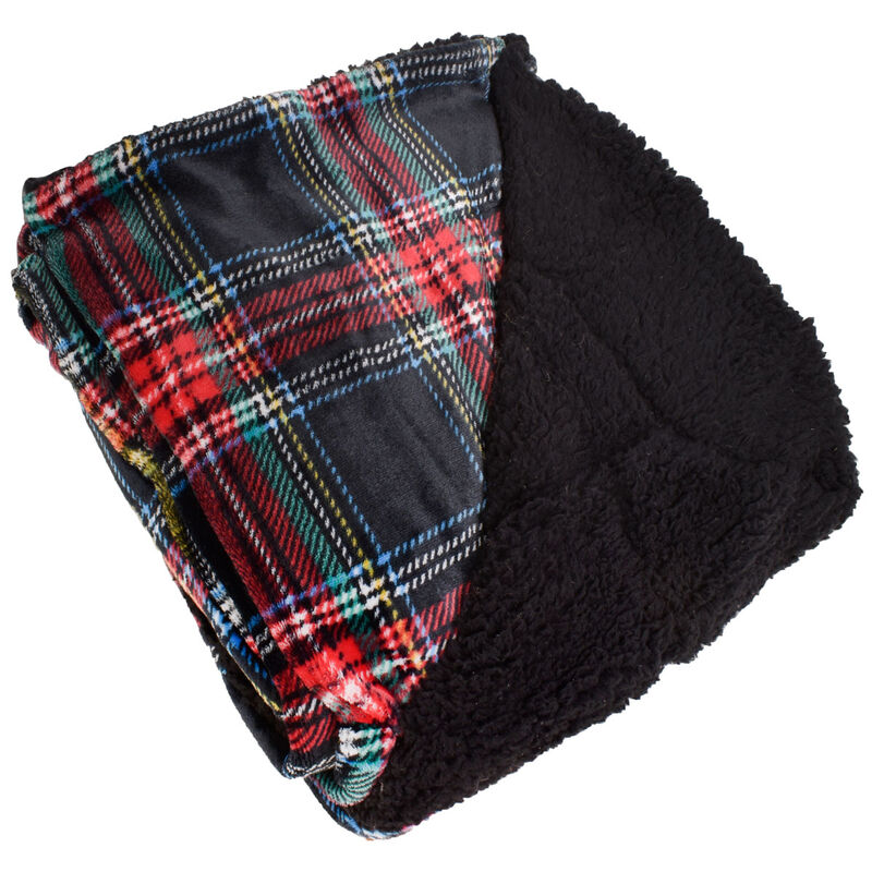 Canyon Creek Sherpa Lined Plaid Blanket image number 0