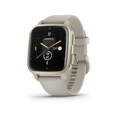 Garmin Venu® Sq 2 - Music Edition, Cream Gold Aluminum Bezel with French Gray Case and Silicone Band