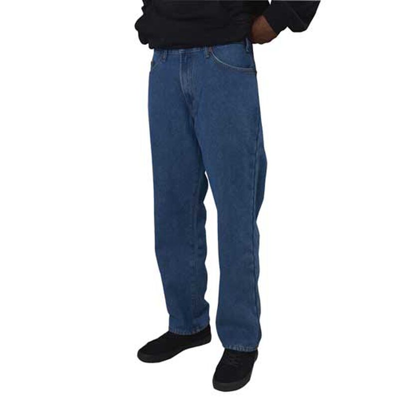 Full Blue Men\'s 5 Pocket Bonded Fleece Relaxed Fit Denim Jeans