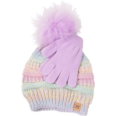 David & Young Girls' Beanie with Lurex and Fur
