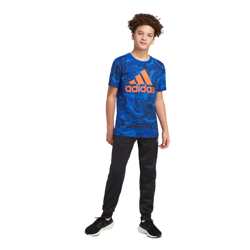 adidas Boys' Short Sleeve Warped Camo Allover Print Tee image number 0