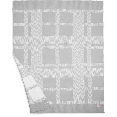 Comfy Luxe Cozy Grey Plaid 50x60 Blanket