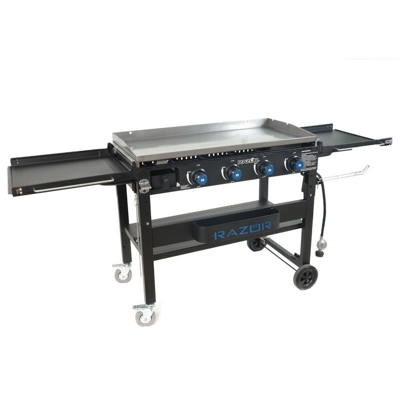 Razor 4 Burner Griddle Grill with Foldable Shelves with included Condiment Tray and Wind Guards image number 0