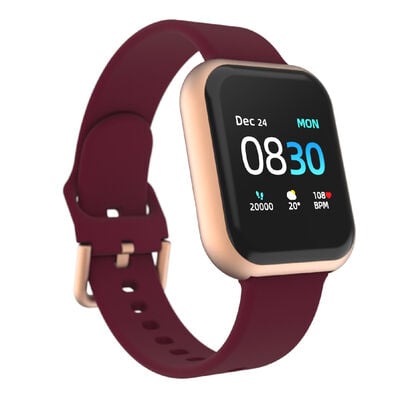 Itouch Air 3 Smartwatch: Rose Gold Case with Merlot Strap