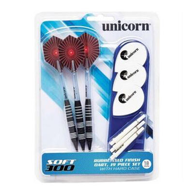 Unicorn Soft 300 Soft Tipped Rubberized 18g Darts - 3 Pack