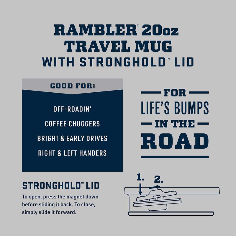 RAMBLER 20 OZ TRAVEL MUG WITH STRONGHOLD LID