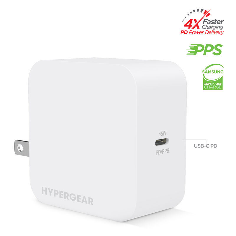 Hypergear SpeedBoost 45W USB-C PD Laptop Wall Charger with PPS image number 0