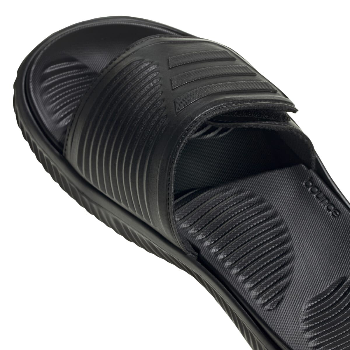 Adidas alphabounce black best sale slides