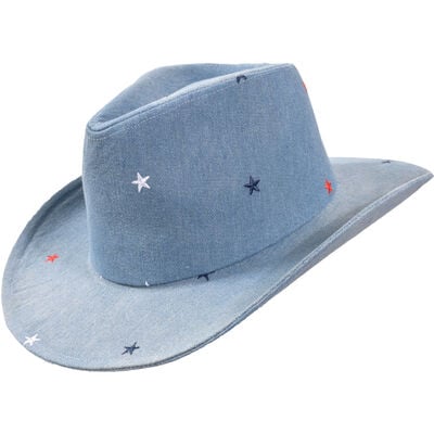 David & Young Denim Cowboy Hat w/ Stars