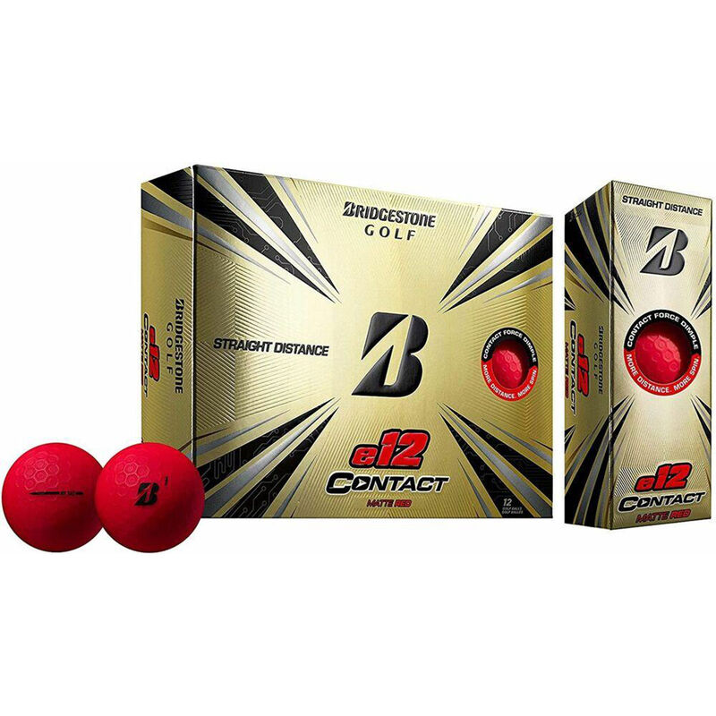 Bridgestone E12 Contact Matte Red 12 Pack Golf Balls image number 0