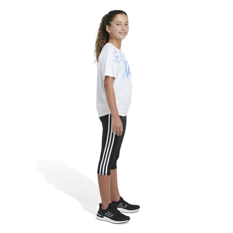 adidas Girls' Shorts Sleeve Loose Tie-Front Tee image number 3