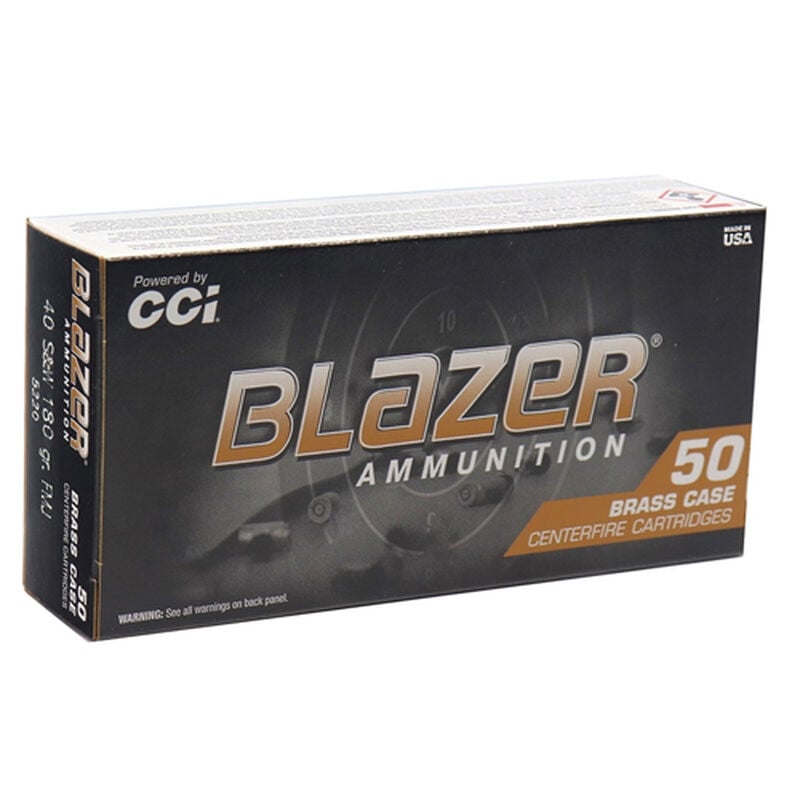 CCI Blazer Brass 40 S&W Ammo 180 Grain Full Metal Jacket image number 0