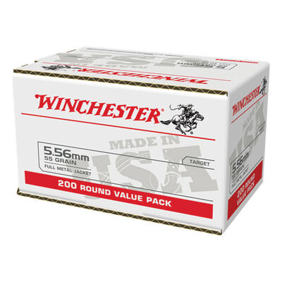 Winchester USA 5.56 Nato Ammunition 200 Rounds 55 Grain Full Metal Jacket