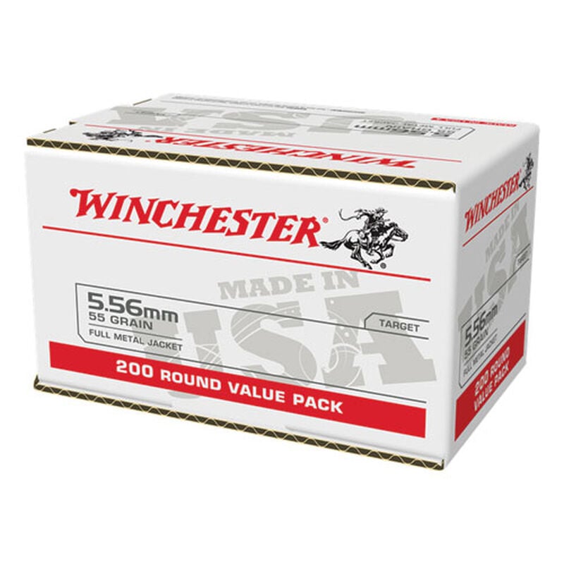 Winchester USA 5.56 Nato Ammunition 200 Rounds 55 Grain Full Metal Jacket image number 0