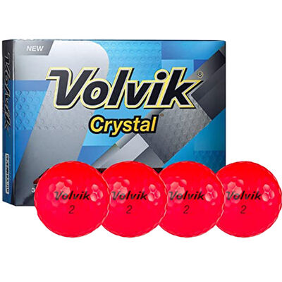 Volvik Red Crystal Gloss Golf Balls (One Dozen)