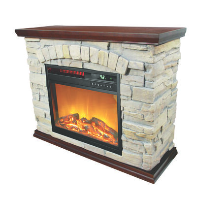 Life Smart Portable Infrared Heater Fireplace With Polystone
