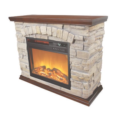 Life Smart Portable Infrared Heater Fireplace With Polystone