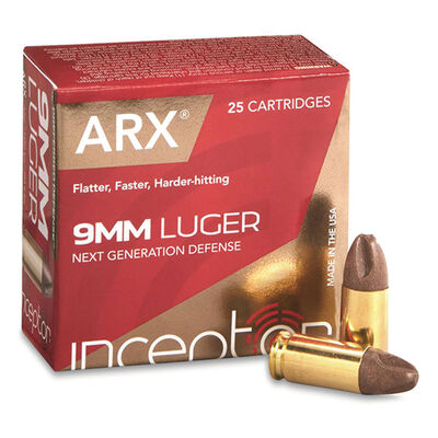 Inceptor 9mm 65 Grain ARX Rounds