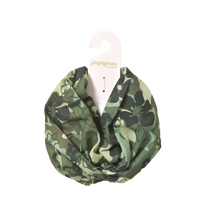 Simply Nova Green Floral Camo Headwrap