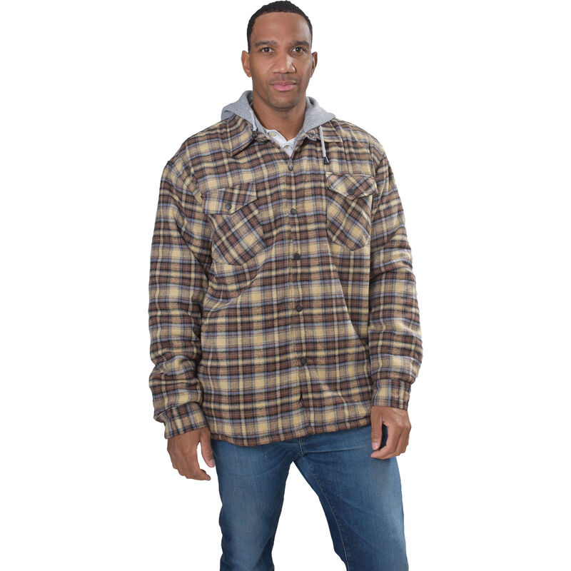 Flint Workwear Men's Sherpa Lined Plaid Flannel Jacket image number 1