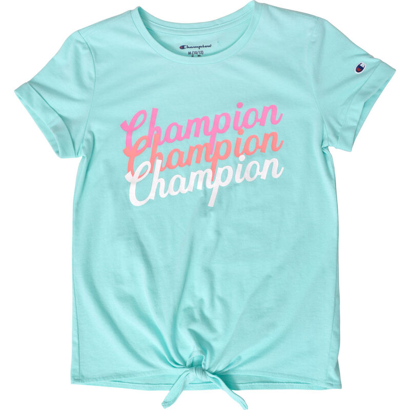 Champion Girl's Tie Front Script Tee image number 2