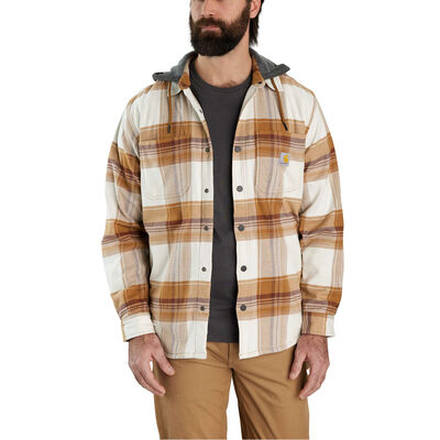 Carhartt Men's Rugged Flex® Relaxed Fit Flannel Fleece Lined Hooded Shirt Jacket
