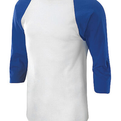 Mj Soffe Adult 3/4 Sleeve Baseball Shirt